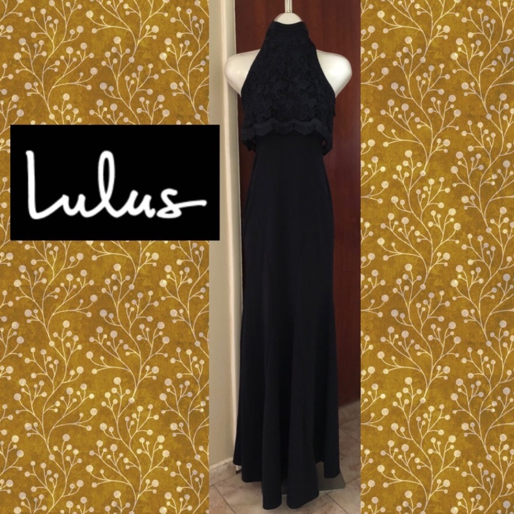 Lulus blue navy lace backless dress - Picture 1 of 4